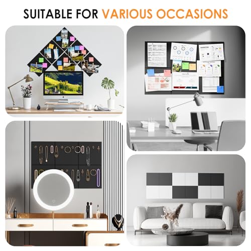 maxgear large cork board for wall 3634 x 2434 black bulletin board 6 pack felt wall tiles with pushpins cork boards for office pin board tack board cork boards