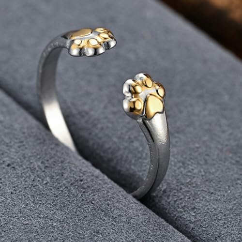 Jude Jewelers Stainless Steel Adjustable Size Cat Dog Pet Paw Style Holiday Party Wedding Statement Ring3