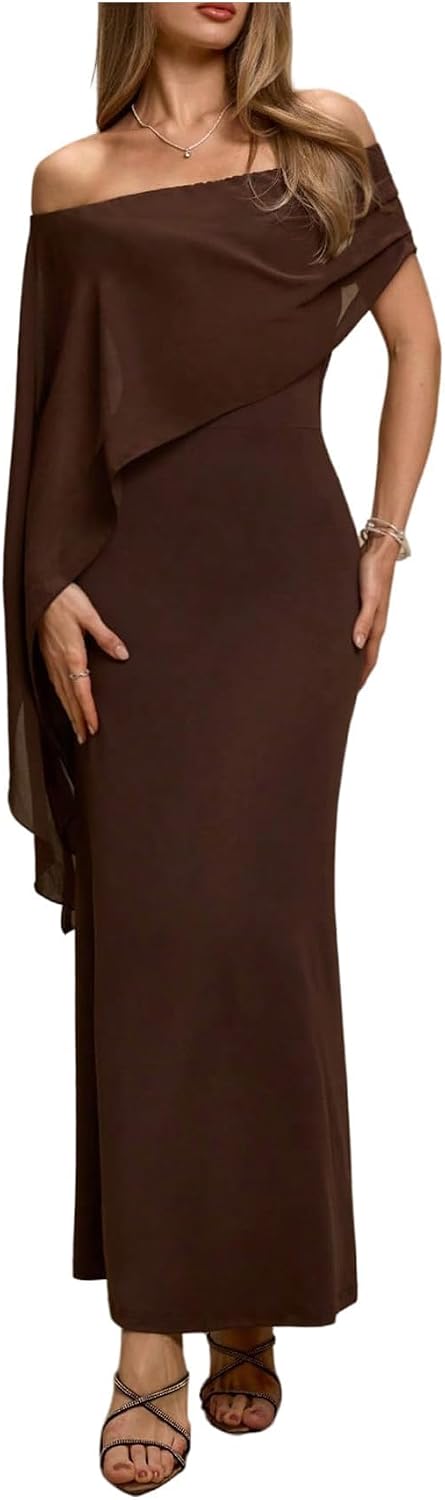 Verdusa Women's Fall Wedding Guest Dresses Formal Elegant Off The Shoulder Graduation Gala Dress