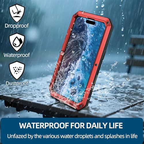 Coque en métal iPhone 17 Pro Max rouge protection rigide aluminium