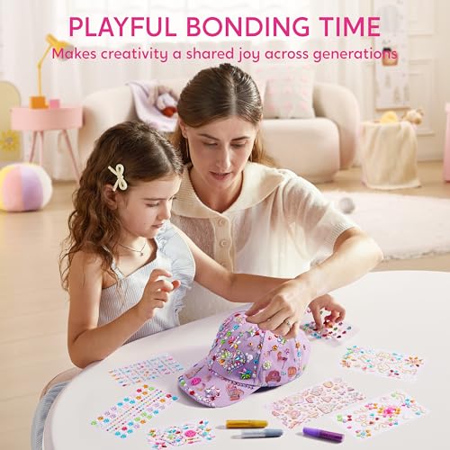 Klever Kits Gem Hat Kit for Girls, Decorate Your Own Baseball Cap with Gems Stickers, DIY Craft Kits for Kids Girls Toys Age 6-8 by Klever Kits - Used condition - Image 6