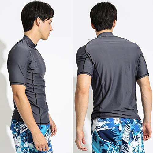 Actleis US-AL20008XLCGY Men'S Short Sleeve Rash Guard, Upf50+ Uv Sun Protection Tee Quick Dry Swimming Shirts Xl Charcoal Gray thumb #1