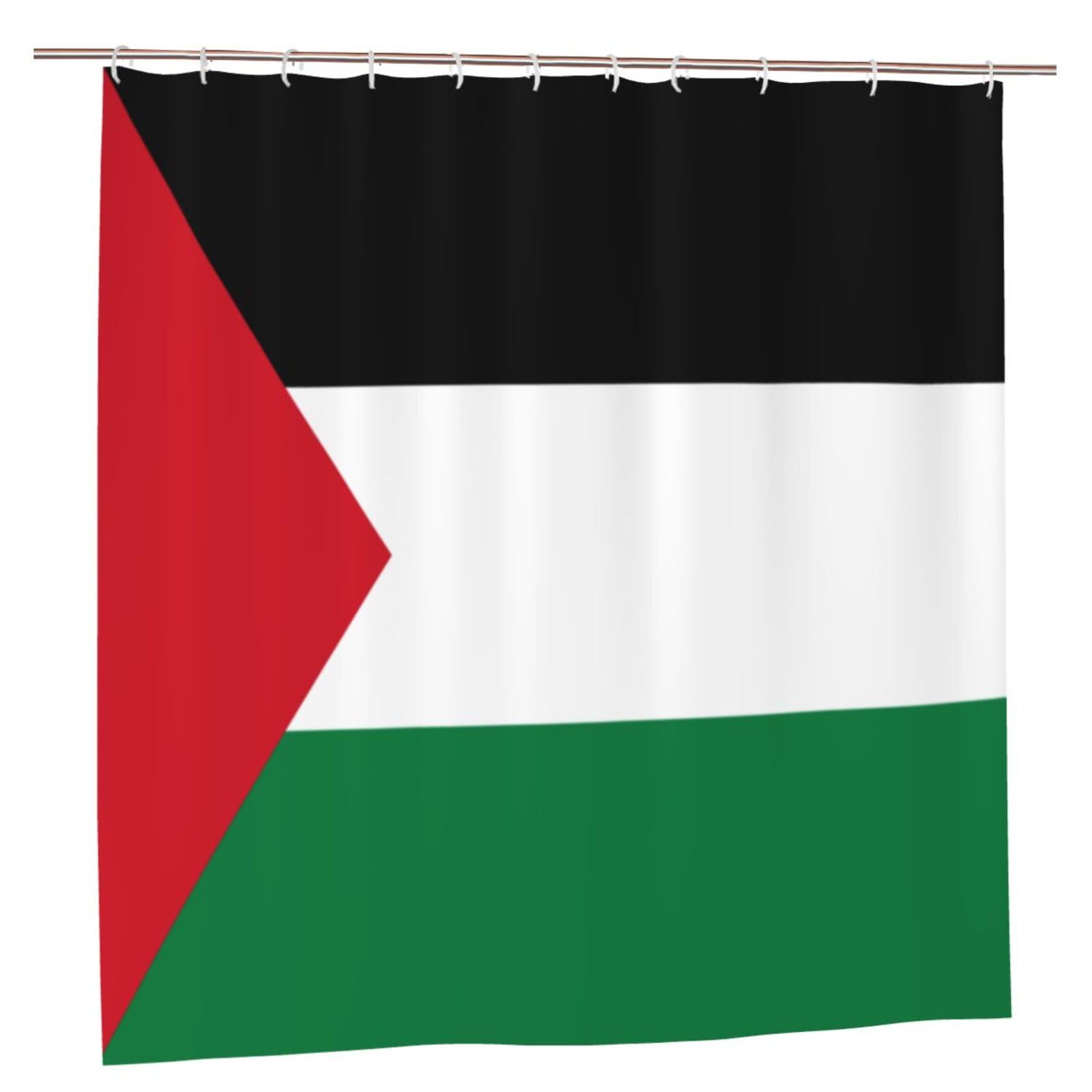 Klgrtjhk Plastic Flag Of Palestine Shower Curtain 72X72in Bathroom Curtain﻿