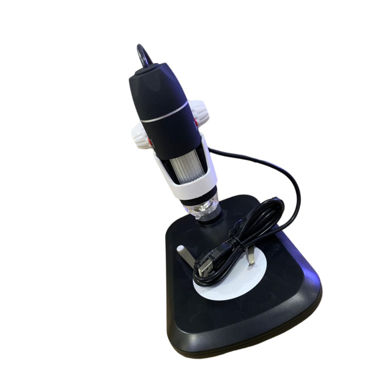 PartyKindom Microscopio Elettronico Portatile Digitale 1600x Luce LED Regolabile e Interfaccia Usb, per Gioielli e Calligrafia, Nero Abs