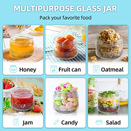 Aiheart Glass Baby Food Containers With Lids-6Psc,10Oz Glass Storage Jar,Wide Mouth Mason Jar,Snack Storage Jar,Stackable Glass Condiment Jar,Small Glass Baby Food Storage Jar,For Jams,Candy #TOP4
