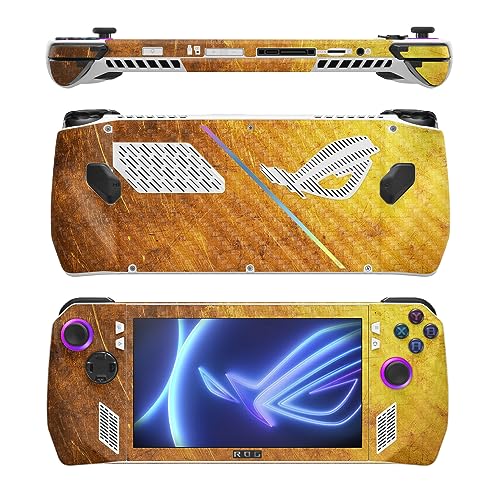 Image of MightySkins Carbon Fiber Skin Compatible with Asus ROG Ally - Textured Gold | Protective, Durable Textured Carbon Fiber Finish | Easy to Apply
