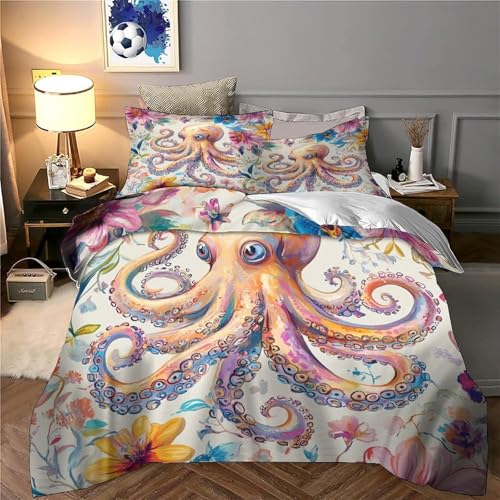 Housse de couette premium douce impression 3D raies océaniques 200x200
