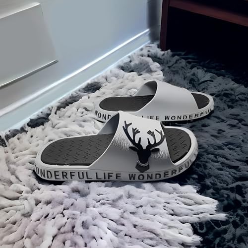 Buy BRUTON Stylish Eco-Friendly Slippers Light-Weight Slipper for Men (SLP-1074-GREY-8_BAZ) at Amazon.in - Image 2