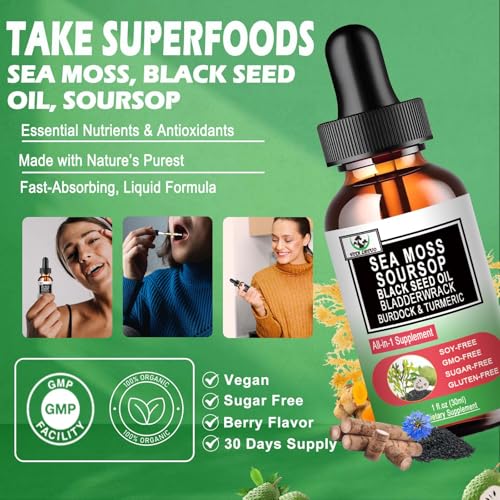 Vita Letuo Sea Moss + Soursop + Black Seed Oil Liquid Drops (30 servings) — view 4