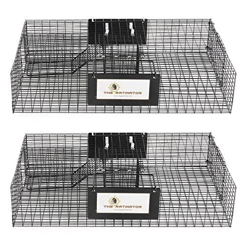Rugged Ranch 2-Pack Ratinator Indoor or Outdoor Multi-Catch Rat Trap - Humane Live Cage Catcher Rodent Control for Homes Barns Attics Garages Sheds Gardens and Farms