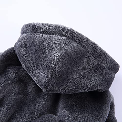 Felenny Hund Bademantel mit Kapuze - Weiche, Super Saugfähige Haustier Bademantel für Große, Mittlere, Kleine Hunde - Grau, S
