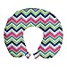 ABAKUHAUS Vistoso Cojín de Viaje para Soporte de Cuello, Líneas Coloridas de Chevron, Cómoda y Práctica Funda Removible Lavable, 30x30 cm, Multicolor
