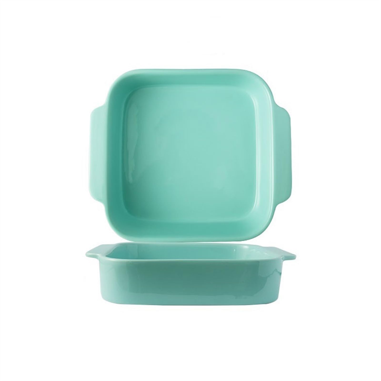 Baking Dish لوحة سيراميك منزلية مزدوجة الأذن مستطيلة للخبز، فرن الميكروويف، صينية خبز الكيك Lasagne Dish(9 inches)