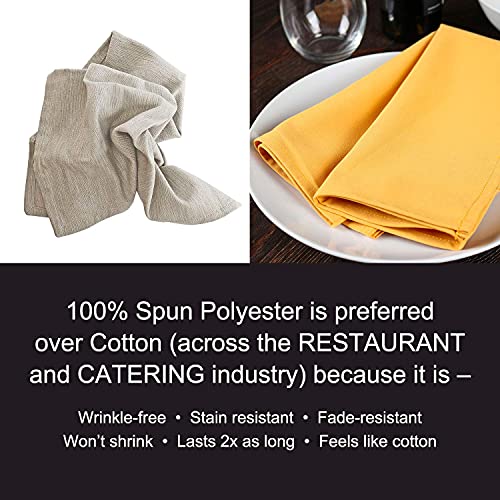 Arkwright Restaurant Cloth Napkins - (Pack Of 25) Spun Polyester Dinner Napkin With Hemmed Edges - Ideal For Dinner, Wedding, Party, Banquet, Kitchen, 20 X 20 In, Black #TOP3