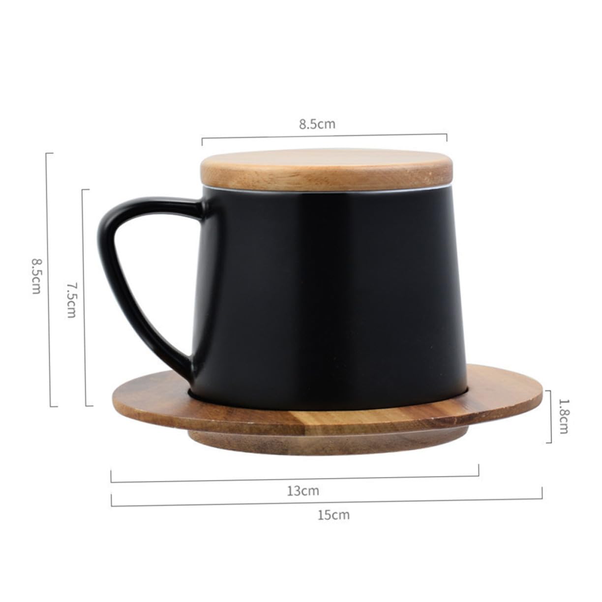 Tazza da Caffè in Ceramica con Coperchio, Set 1 Pezzo