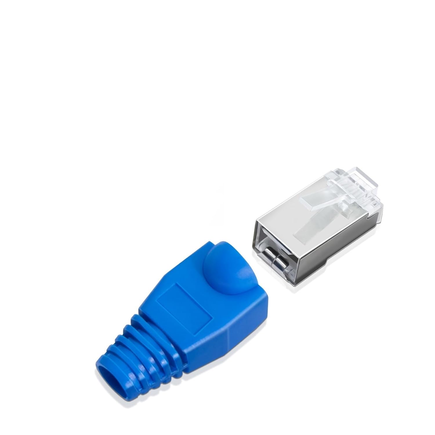 50PCS RJ45 Cat6 CAT5E Shielded Straight Connector and Strain Relief Boot Plated 8P8C RJ45 Modular(Unshielded)