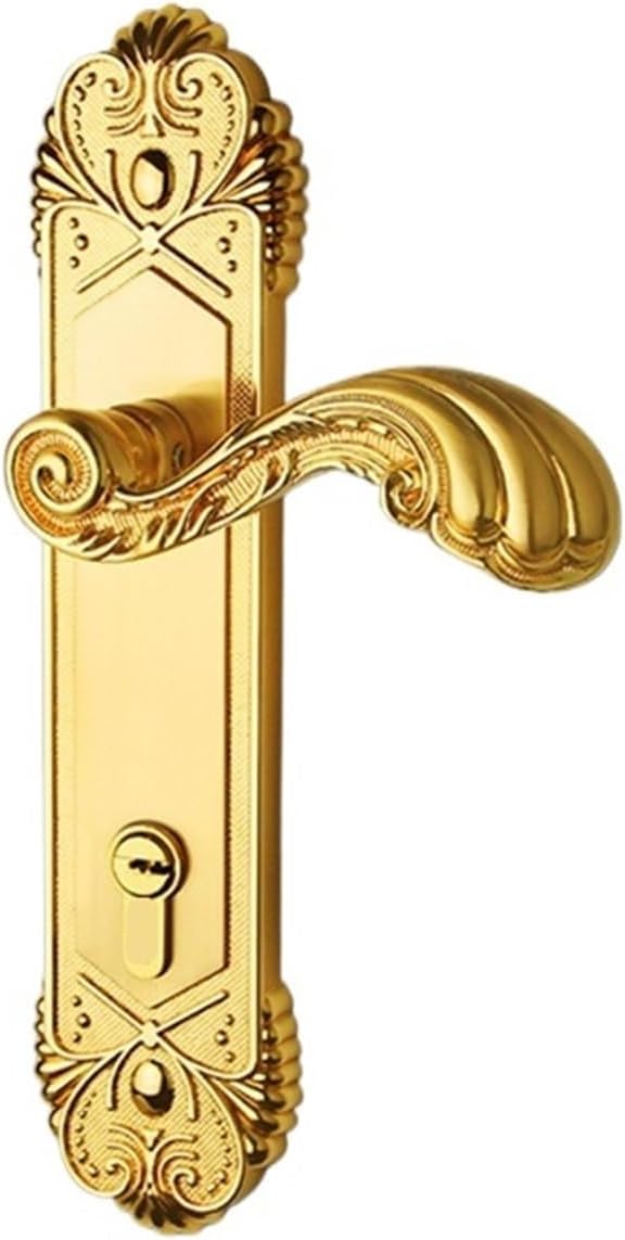 European Style Door Locks Gold Interior Door Locks European Style Silent Interior Bedroom Door Locks(Without Key)