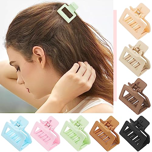 Luraseea Pacote com 8 grampos de cabelo médios para mulheres e meninas, 5 cm retangulares pequenos p
