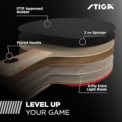 STIGA Raquete de tênis de mesa de nível de desempenho Apex com tecnologia ACS para maior controle