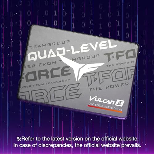 Image of TEAMGROUP T-Force Vulcan Z 2TB SLC Cache 3D NAND QLC 2.5 Inch SATA III Internal Solid State Drive SSD (R /W Speed up to 550 /470 MB /s) T253TY002T0C101