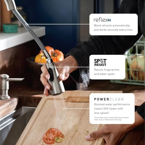 Moen 7565EWSRS Align Motionsense Wave One-Sensor Touchless One-Handle High Arc Modern Pulldown Kitchen Faucet with Reflex, Spot Resist Stainless - Thumbnail 4