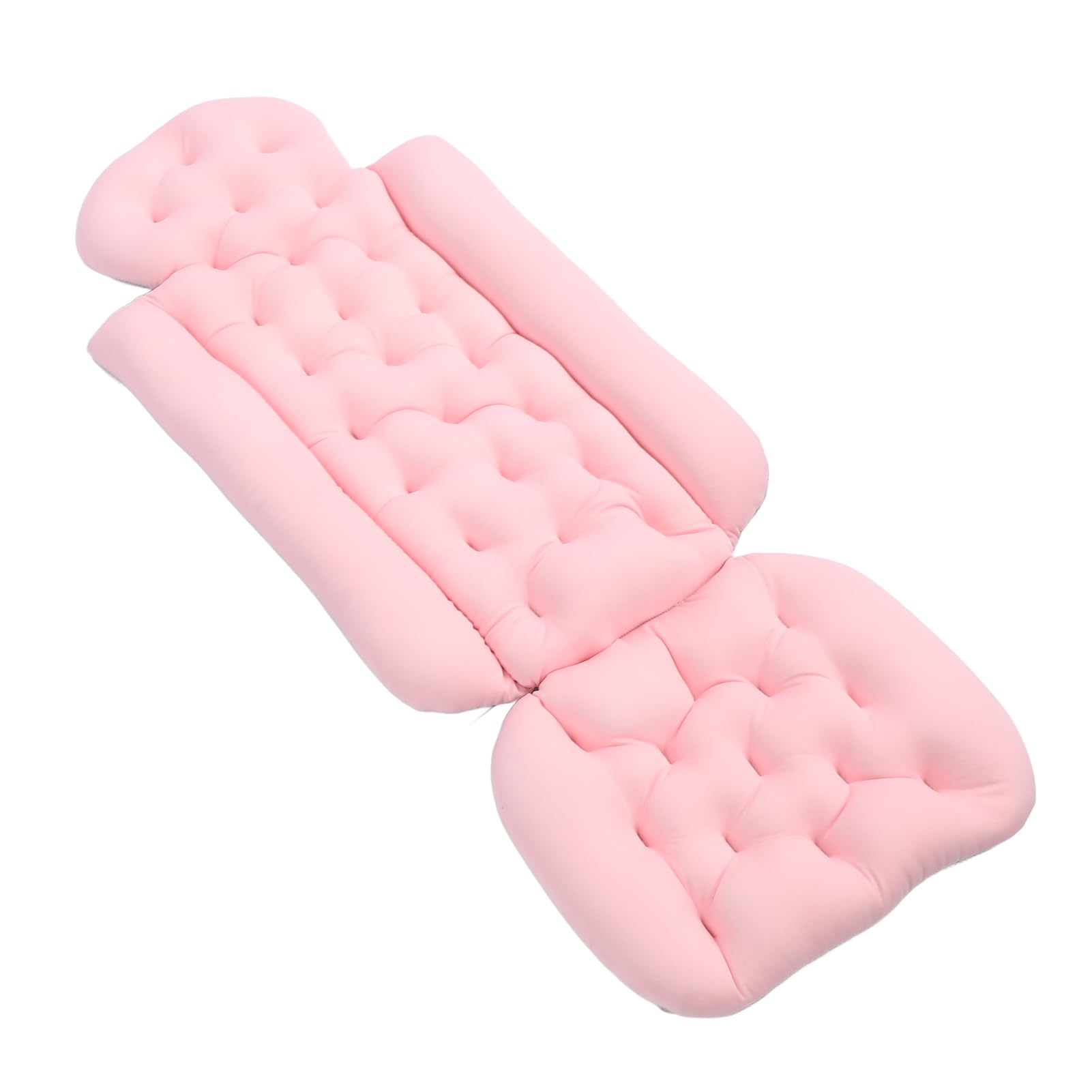 Naroote Almohada de Baño de Cuerpo Completo para Bañera |Soporte Ergonómico, Ventosas Antideslizantes, Almohada de Bañera Acolchada Suave Extraíble para Soporte de Cabeza, Cuello y Hombros (Pink)