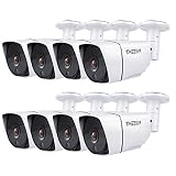 TMEZON 8 Pack HD AHD/CVI/TVI/960H Bullet Security Camera 1080P 2.0MP Day Night Vision 36 IR LEDs Wat