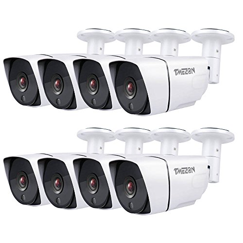 Tmezon 8 Pack Hd Ahd/Cvi/Tvi/960H Bullet Security Camera 1080P 2.0Mp Day Night Vision 36 Ir Leds Waterproof Outdoor/Indoor 2.8Mm Wide Angle For Cctv Camera System (Metal,White) #TOP15