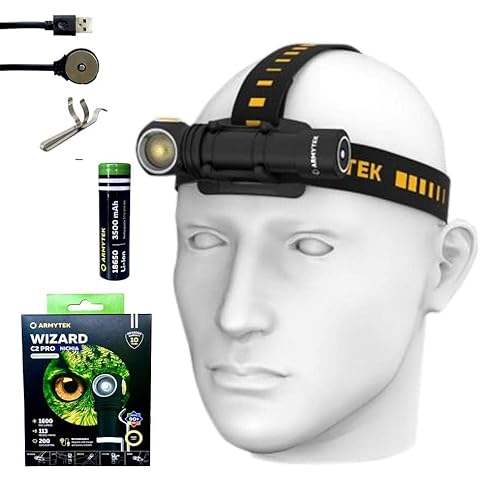 Value Bundle: Armytek Wizard C2 Pro Nichia (Warm) LED Multi Flashlight -1600 Lumens w/Premium Accessories Magnetic USB Charger & High 3500 Mili Amp Capacity Cover