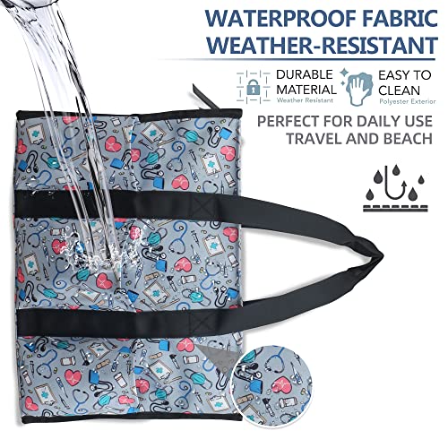 Image of Nurse Bags for Work Nursing Bag Multiple Pockets Waterproof Organizing Zip Top Clinical Bag for Nursing Students Home Health