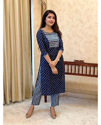 Image of ANNI DESIGNER Women's Rayon-blend Kurta With Pant