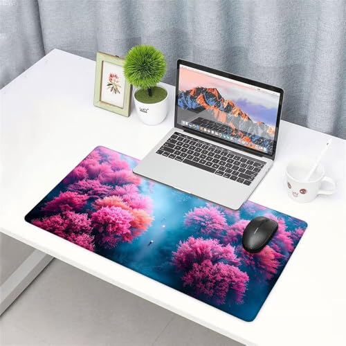 Sous-main rose grand format pour bureau d'étudiante et setup gaming - 2