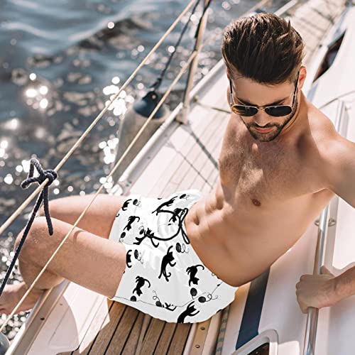 Maillots de bain pour hommes HadHfun short de plage léger motif chat - 2