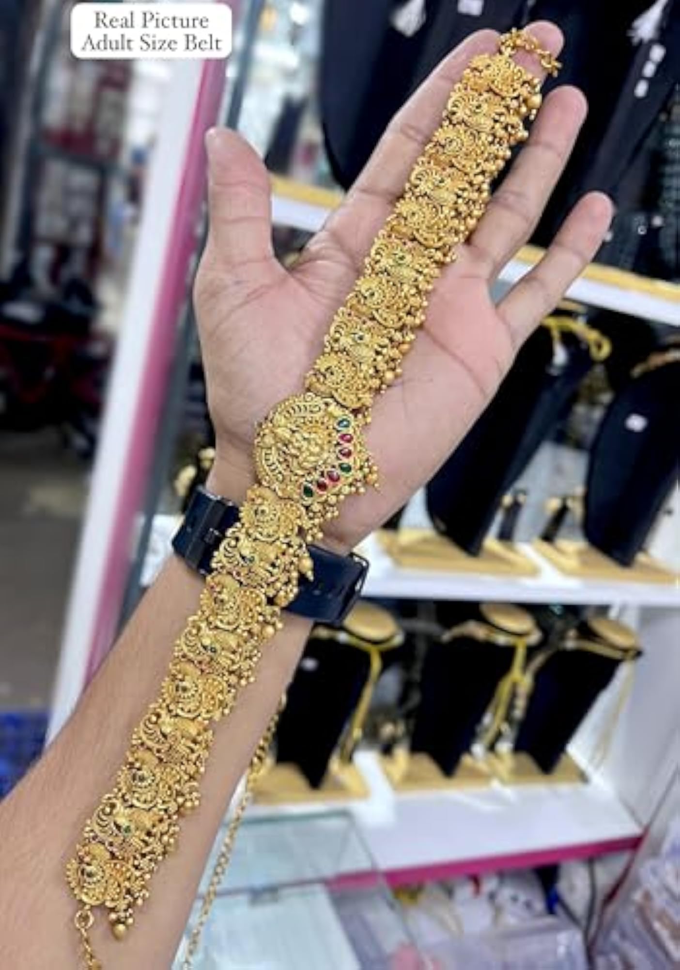 KGR Splash Annam & Lakshmi Design Gold Plated Antique Kamarbandh