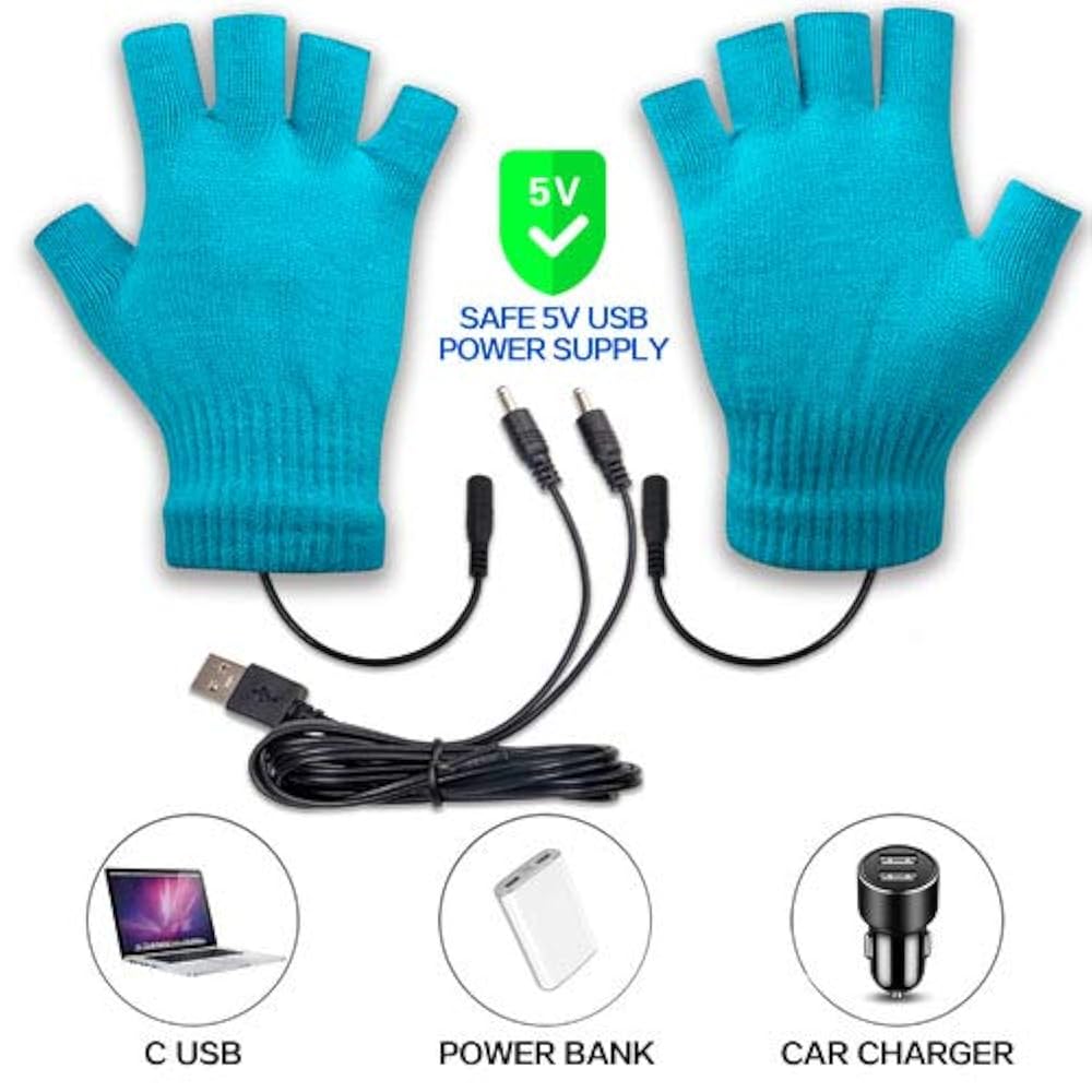Warming Gloves TYTOGE USB Heated Gloves,Rechargeable Fingerless