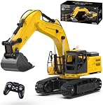 NOKA Jouets d'excavatrice à télécommande pour garçons - 11CH Véhicule de construction RC Excavatrice avec pelle en métal, Jouet plus grand avec sons/spray, Cadeau d'anniversaire pour les enfants 6+