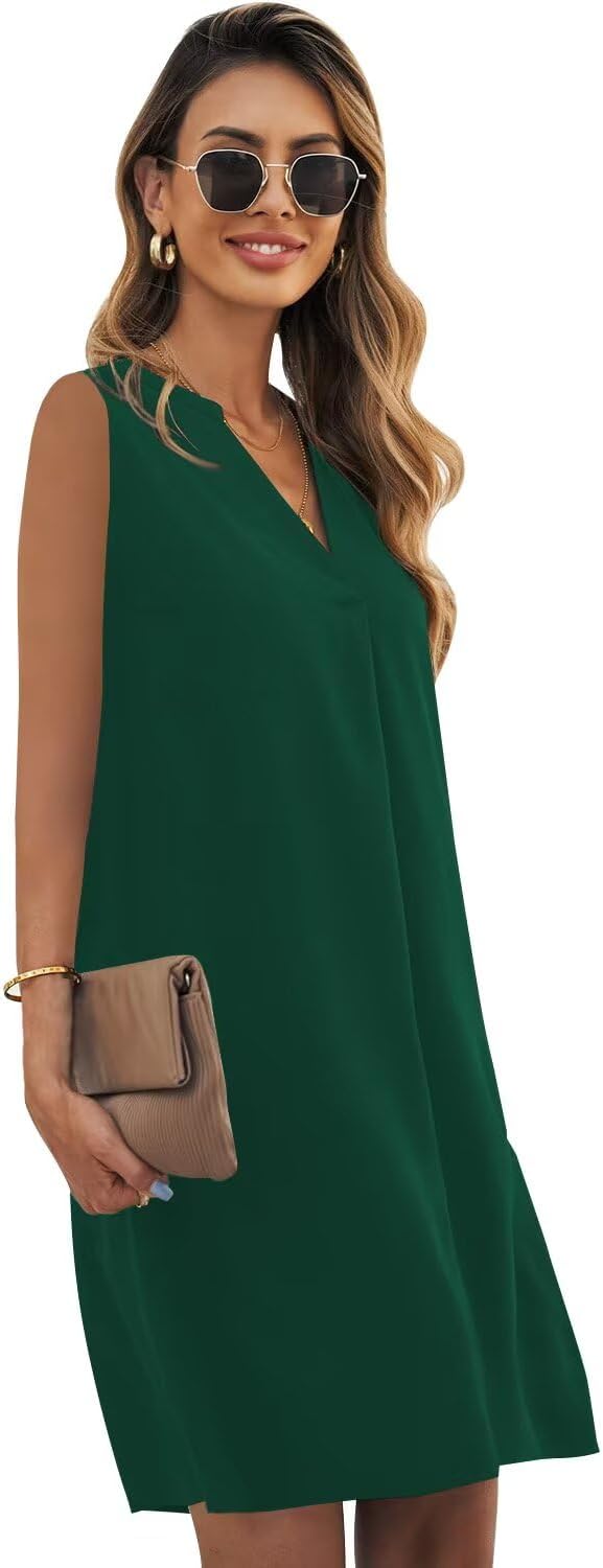 QACOHU 2025 Summer Dresses for Women Sleeveless Beach Floral Tshirt Sundress Casual Tank Dress S-2XL