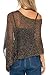 Back From Bali Womens Sheer Poncho Bolero Shrugs for Dresses Lightweight Summer Black Gold Metallic Shawl Cover Up
