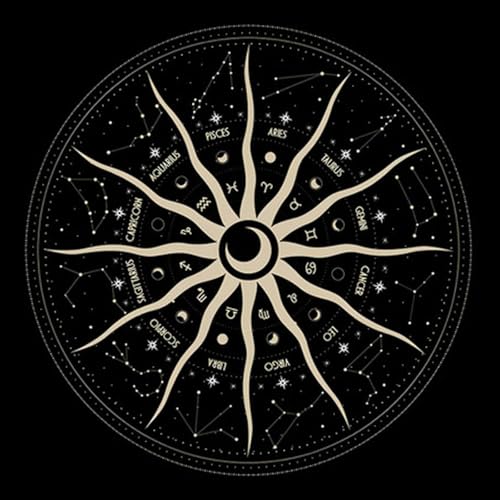 Velvets Tarots Tablecloth Constellations Divination Tarots Card Tablecloth for Tabletop Game Lover Constellations Tarots Cloth