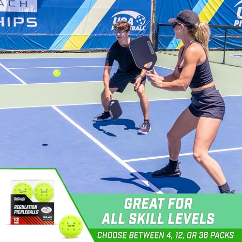Image of GoSports GS 40 Pickleball Balls - 4, 12, or 36 Pack of Regulation USAPA Pickleballs
