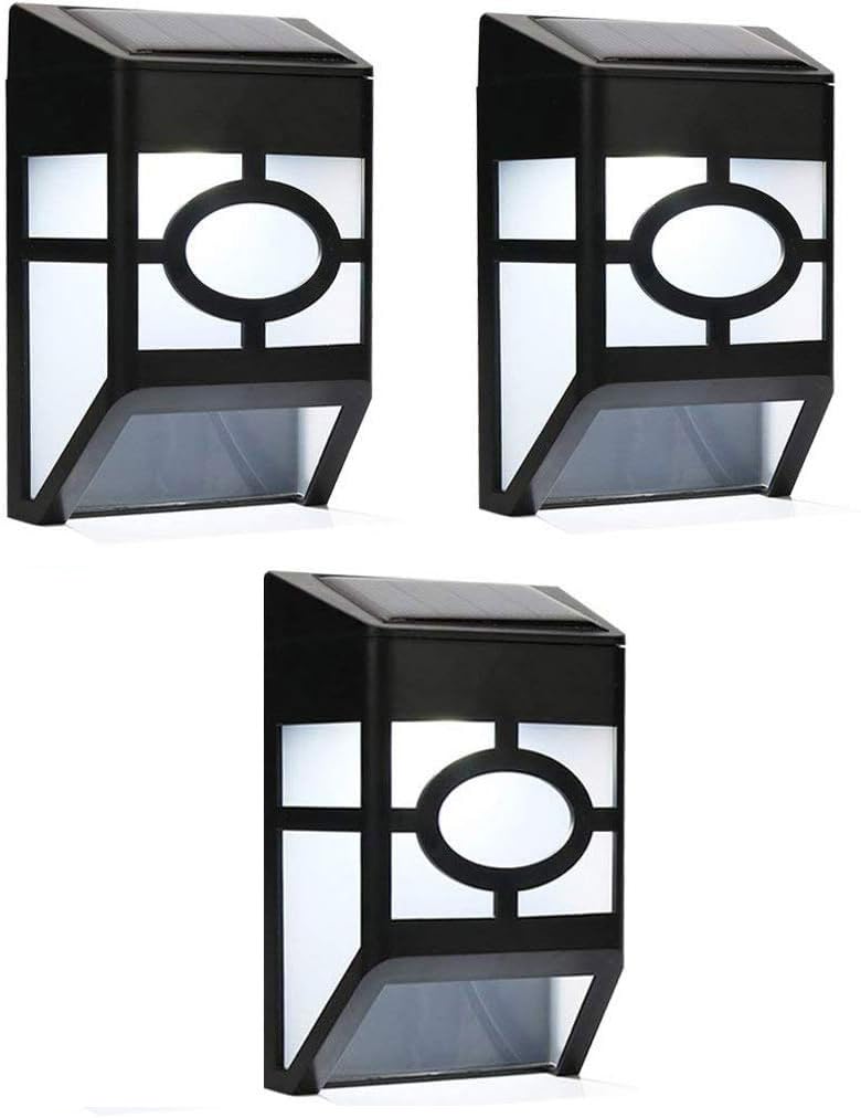 cozydiscountSet of 3 Solar Powered Waterproof LED Wall Lights for Outdoor Garden Yard Lawn Lighting and Decoration