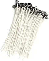 Kit 100 Pavios de Algodão Branco 15cm 2,5mm Grosso para Velas Artesanais