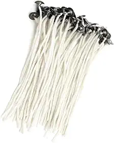 Kit 100 Pavios de Algodão Branco 15cm 2,5mm Grosso para Velas Artesanais