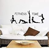 Turnerin Mädchen Wandtattoo Fitness Club Dekor Fitness Zeit Wandtattoo Sport Yoga Mädchen Tapete Vinyl Kunst 107X42Cm