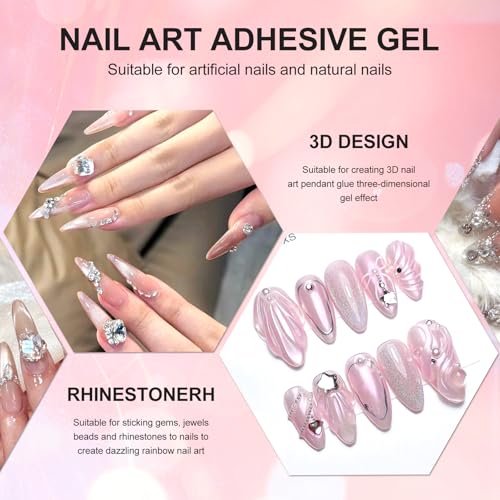 Sularpek 30g Strass Kleber, Rhinestone Glue für Strasssteine, Edelsteine und Diamanten, UV/LED Gel Kleber, für Anfänger und Salons