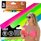 Pajitas Reutilizables PLA Colores Variados – Pack 100 Unidades (4×25) – 21 cm Ø10 mm – Sin BPA – Cañitas Ecológicas Compostables para Bebidas en Fiestas, Cumpleaños y Celebraciones.