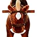 Qaba Kids Plush Ride On Toy Walking Horse with Wheels and Realistic Sounds, 30