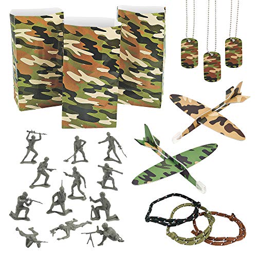 Camouflage Army Toy Party Favor Assortment - 72 Pieces