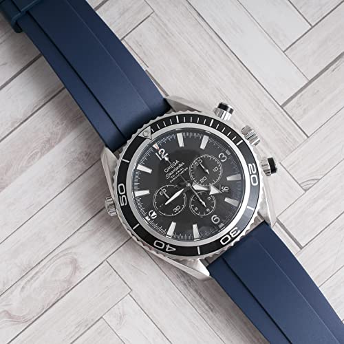 StrapHabit Quick Release Rubber Watch Strap Band FKM 20mm 22mm 24mm (Blue, 20mm) by StrapHabit - Image 9