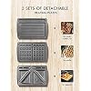 Yabano-Sandwichera-3-en-1-Plancha-para-Gofres-con-3-Plato-Extraible-para-Tostadas-Gofres-y-Carne-Acero-inoxidable-Revestimiento-Antiadherente-luz-Indicadora